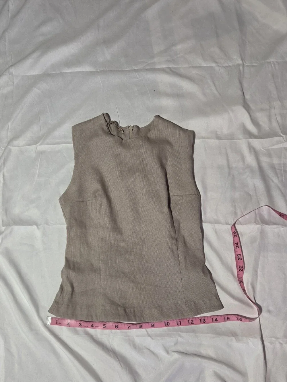 Lorena Vieira Neutral 2-Piece Set Beige Top & Slim Pants Petite S (Read Flaws)